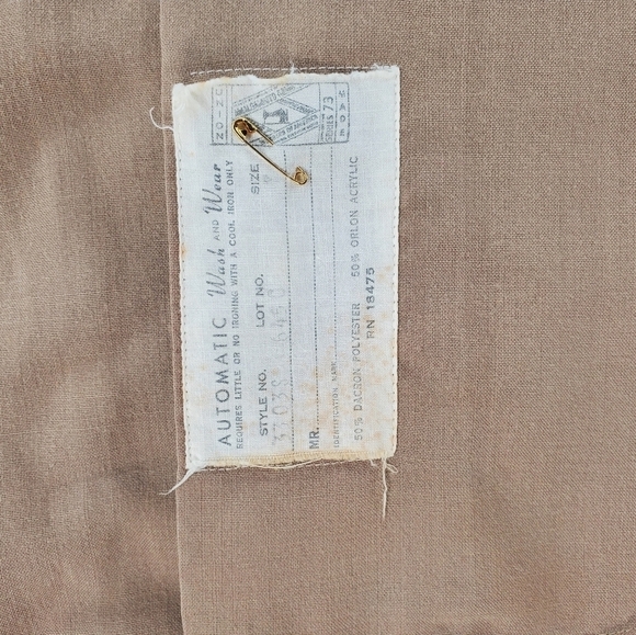 Flying Cross Shirt Safari Garage Khaki Brown Button Up Womens 9 Vtg Wash ‘em Ups - Picture 3 of 9